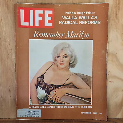 LIFE Magazine Remembering Marilyn Monroe Walla Walla's Reforms September 8 1972 • $8.50