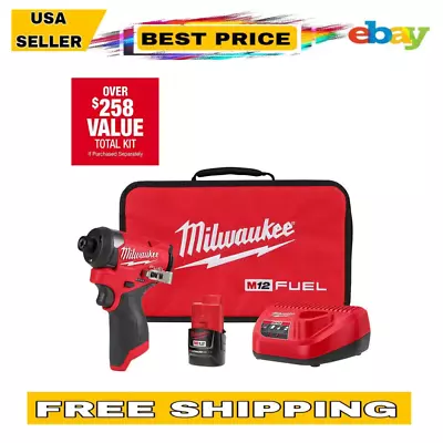 Milwaukee M12 FUEL 12V Hex Impact Driver Kit - Brushless Compact • $178.20