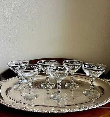 Vintage Champagne Glasses Mid Century Cocktail Coupes Martini Barware Set Of 6 • $55