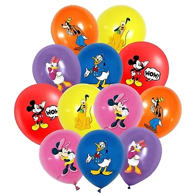 10pcs 12  Mickey Minnie Mouse Balloons Latex Set Kids Theme Birthday Party Decor • £3.99