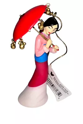 NWT RARE Disney Mulan Christmas Ornament Umbrella & Mickey Icon Dangle Charms • $73.09