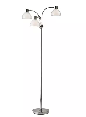 Adesso Presley 3-Arm Floor Lamp Polished Nickel - 3566-09 • $89.99