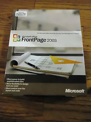 Microsoft Office Front Page 2003FullSKU 392-02487Sealed Retail BoxCOA & Key • $225