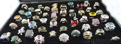 Vintage To Now 50 Pc Lot Fashion Rings CZ Faux Gemstones Wholesale NEW • $55.95