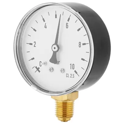 Oil Water Pressure Gauge 1/4 Inch NPT 0-10 Bar Side Mount Manometer • $11.36