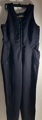 VTG Eddie Bauer EBTEK Women's Petite 10 Snow Ski Black Stirrup Bib Overalls • $25