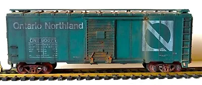 New Athearn HO Scale Ontario Northland 40' Steel Boxcar Custom Weathered 90075 • $25