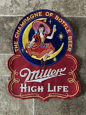 (VTG) 1950s Miller High Life Beer Girl On The Moon Delivery Driver Jacket Patch • $149.99
