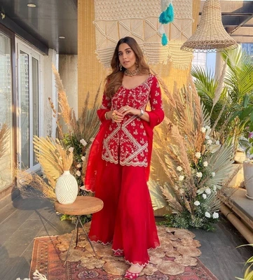 $103.06 • Buy Indian Bollywood Designer Palazzo Kurta Traditional Party Wear Kurti Pent Dress