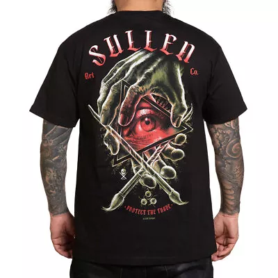 Sullen Men's Illuminati Standard Black Short Sleeve T Shirt Clothing Apparel • £27.89