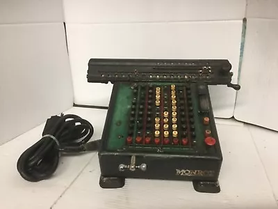 Vintage Monroe High Speed Adding Calculator Hand Crank And Electric Parts Or Rep • $49.95