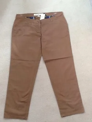 NEXT Ladies Mid Brown Maternity Chino Trousers - Size 18 Reg - New With Defect • £14.99