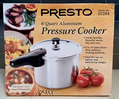 PRESTO 6 Quart Aluminum Pressure Cooker High Speed Cooking NEW OPEN BOX • $23.99