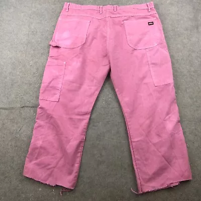 Dickies Pants Mens 42 Pink Cut Off Carpenter Cargo Workwear Relaxed * • $18.98