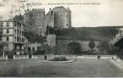 Esplanade Du Casino Old Castle French Postcard Posted Dieppe France 1926 • £2