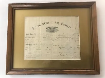 $95 • Buy Civil War Discharge 2nd New York Cavalry 1862