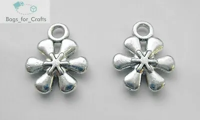 Tibetan Silver Flower Charms Pendants 13mm Double Sided Garden Flower (TC43)  • £1.90