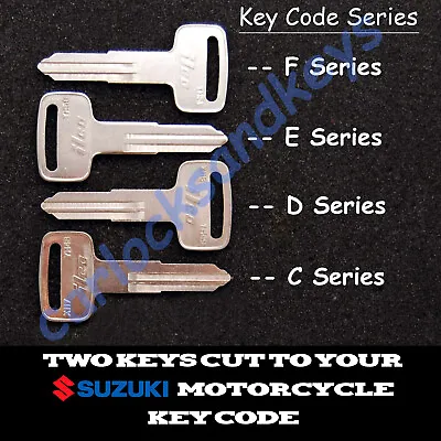 $30.18 • Buy 2005-19 Suzuki Boulevard S40 LS650 Motorcycle Keys Cut By Code - 2 Working Keys