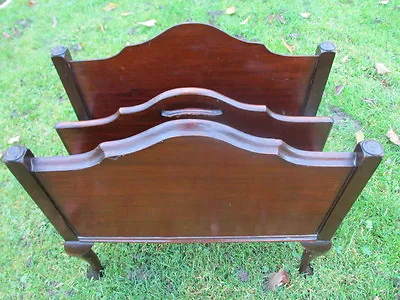 Mahogany Canterbury Magazine Paper Stand With Shaped Sides (ref 1088) • £165