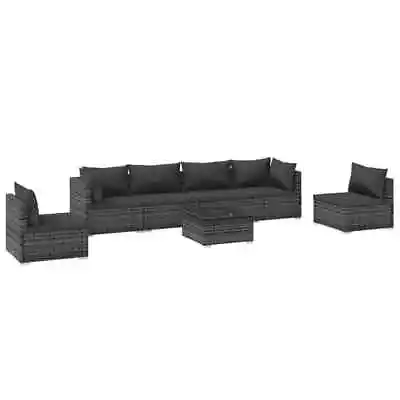 7-Piece Outdoor Sofa Set Garden Patio Cushions Lounge Furniture Rattan Grey • $875.75