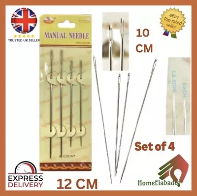 £2.99 • Buy Extra Long Needles Hand Sewing Manual Needling Large Thick Haberdashery Knitting