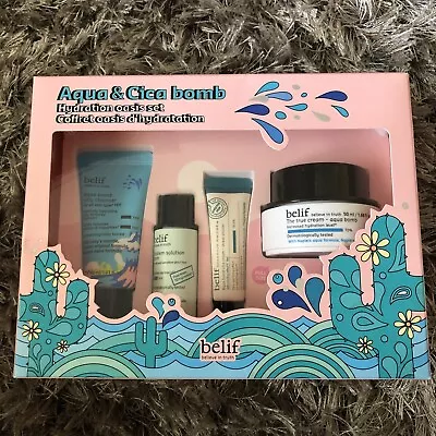 Belif Aqua & Cica Bomb Hydration Oasis 4 Piece Cleanser Moisturizer Set • $18.99