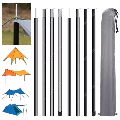 2Pack Adjustable Height Stainless Steel Tent Poles Camping Tarp Poles Universal • $18.99