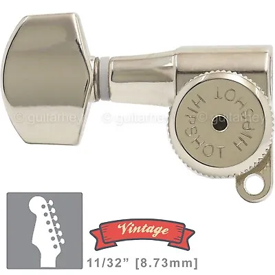 NEW Hipshot VINTAGE 6-in-Line Staggered Locking Tuners LEFT-HANDED - NICKEL • $69.95
