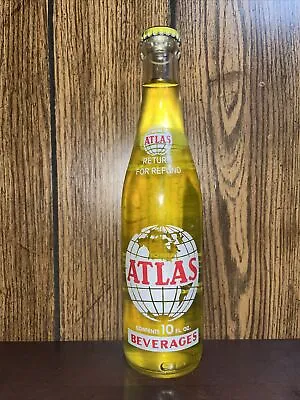 Full 10 Oz. Atlas Lemon Soda Bottle Detroit Michigan • $12.99