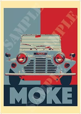 Mini Moke Poster Graphic Hope Army Car A3 A4 Man Cave Shed British Dad Gift  • $16.02