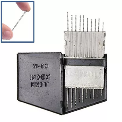 20pc HSS High Speed Steel Twist Micro Mini Drill Bit Wire Gauge Set Index 61-80 • $8.48