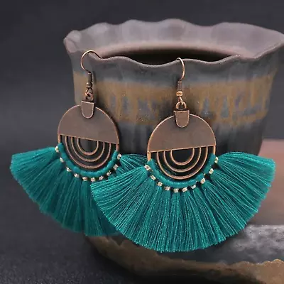 Fashion Vintage Boho Style Multicolor Cotton Thread Dangle Earrings For Women • $4.99