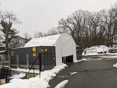 Gold Mountain 20x40 Shipping Container Fabric Canvas Shelter + Front Zipper Door • $2495