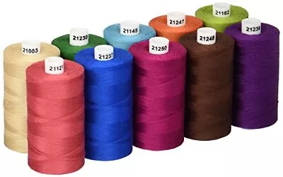Connecting Threads 100% Cotton Thread Sets - 1200 Yard Spools Set Of 10 - Bej... • $54.96