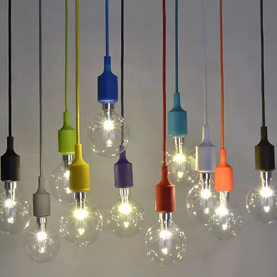 £2.99 • Buy Modern Ceiling Rose Fabric Cable Pendant Lamp Holder Vintage Bulb Light Fitting