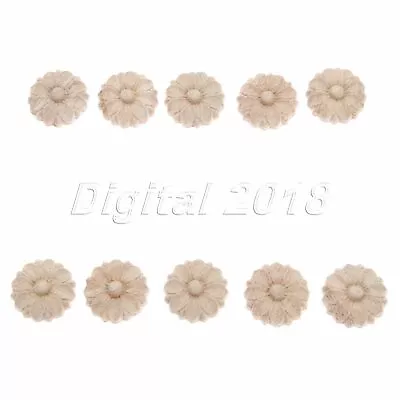 $2.75 • Buy Chic Wood Carved Flower Onlay Applique Frame Decal Craft Door Figurine Decor
