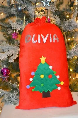 £4.99 • Buy Personalised ANY NAME Red Velour Father Christmas Santa Sack