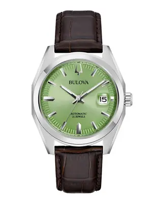 Bulova Automatic Surveyor Green Dial Sapphire Crystal Men's Watch 96B427 • $285