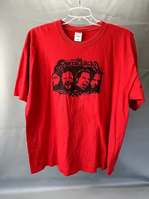 Metallica T Shirt Mens 2XL Red Band Faces Graphic Short Sleeve 100% Cotton • $12