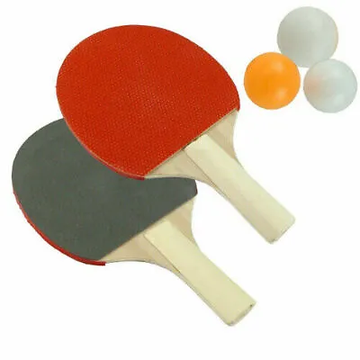 $10.99 • Buy Wooden Table Tennis Ping Pong PLAY SET Includes 2 X Bats,3 X Balls FREE SHIPPING