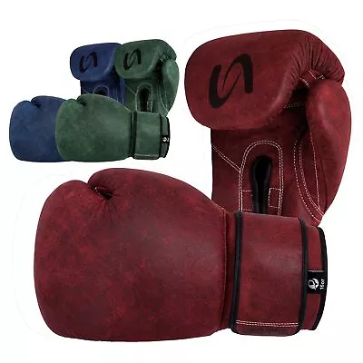 Antique Genuine Leather Hand Crafted - Vintage Pro Boxing Gloves For Training & • $110.95