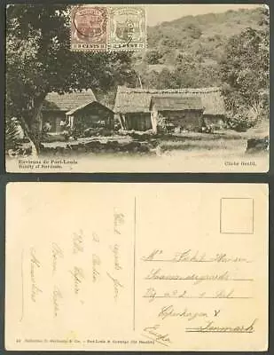 Mauritius 1c 5c 1910 Old Postcard Vicinity Of Port Louis Native Houses Huts • £26.99