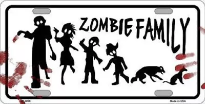 Zombie Family Metal Novelty License Plate Tag • $11.99