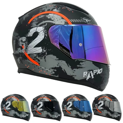 £69.99 • Buy Ls2 Ff353 Rapid Full Face Acu Motorcycle Motorbike Crash Helmet Circle Orange