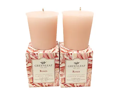 Greenleaf Roses Classic Floral Scented Votives Lot 2 Candle Cube New • $9.31