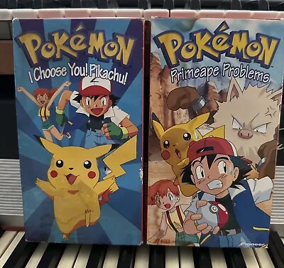 Pokemon VHS Movie Lot Of 2 - I Choose You Pikachu + Primeape Problems RARE OOP • $0.99