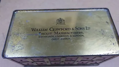 £14.99 • Buy Box Tin - William Crawford & Sons Vintage Retro Collectors Biscuit Tin 