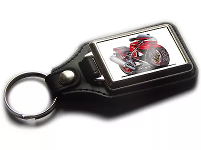 KAWASAKI NINJA ZX6R Motorbike Koolart Leather And Chrome Keyring • £7.49