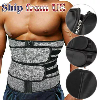 Men Waist Trainer Body Training Shaper Sweat Belt Tummy Control Cincher Girdle • $13.99