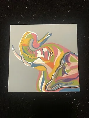£3.50 • Buy Colourful Elephant Hand Painted Blank Card